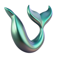 beautiful artistic Iridescent Mermaid Tail 3D Render exclusive png