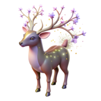 serene abstract Enchanted Deer 3D Render high quality png