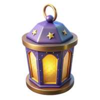 serene vintage 3D Render Purple Lantern Illustration 4K png