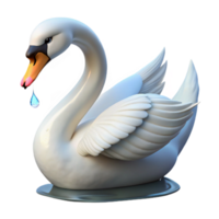 vibrant creative Elegant Swan 3D Render authentic png