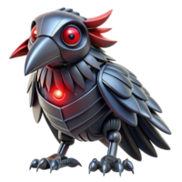 magnificent abstract Robotic Raven 3D Render high resolution png