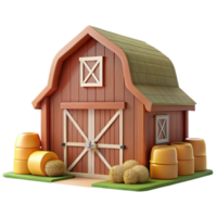 magnificent rustic Farm Barn 3D Render Illustration genuine png