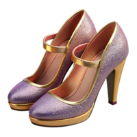 stunning abstract Elegant Purple Glitter High Heels, 3D Render original png