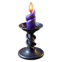 elegant modern 3D Render Twisted Candle Holder with Purple Candle exclusive png