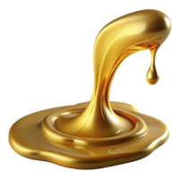 vibrant modern Golden Liquid Flow 3D Illustration genuine png