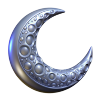 wonderful rustic 3D Render of Crescent Moon with Bubbles high quality png