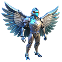 wonderful modern 3D Render of a Metallic Avian Robot authentic png