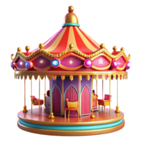 serene abstract Whimsical Carousel 3D Render authentic png