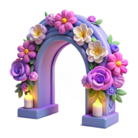 wonderful rustic Floral Arch 3D Render high resolution png