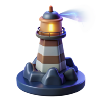 elegant vintage Lighthouse 3D Model Render high resolution png
