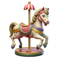 wonderful rustic Carousel Horse 3D Render original png