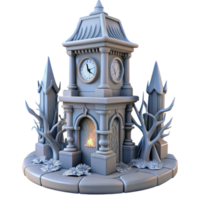 elegant modern Enchanted Clock Tower 3D Render detailed png