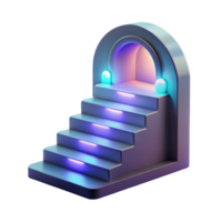 elegant minimalist 3D Render of Illuminated Steps Leading to Archway premium png