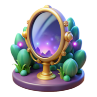elegant abstract Enchanted Mirror 3D Render high quality png
