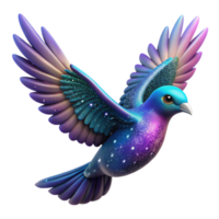 impressive rustic Cosmic Bird 3D Illustration high quality png