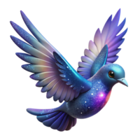 impressive rustic Cosmic Bird 3D Illustration authentic png