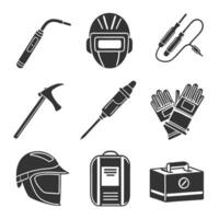 Set of Welding Machine and Tool Icons vector
