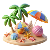extraordinary abstract Tropical Island Paradise 3D Render high resolution png
