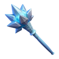magnificent rustic Icy Crystal Mace 3D Render high resolution png
