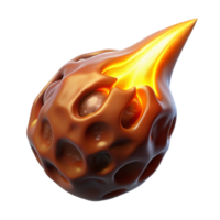 wonderful abstract Fiery Meteoroid 3D Render genuine png
