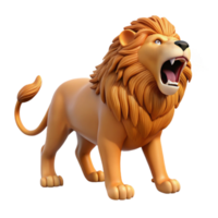 serene creative Roaring Lion 3D Render authentic png
