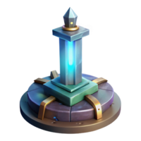 dramatic abstract Glowing Fantasy Pillar 3D Render high resolution png