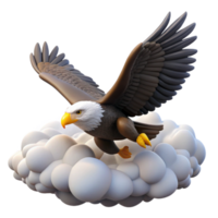 extraordinary classic 3D Eagle Soaring Above Clouds Illustration high resolution png
