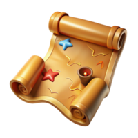 serene abstract 3D Render of Treasure Map Scroll 4K png
