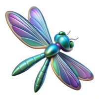 serene contemporary Iridescent Dragonfly 3D Render authentic png