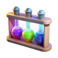serene traditional Colorful 3D Render of Erlenmeyer Flasks original png