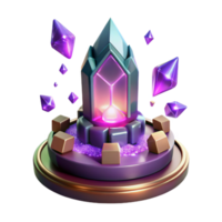 magnificent creative Glowing Crystal Spire 3D Render high resolution png