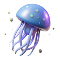 elegant minimalist 3D Render of a Jellyfish authentic png