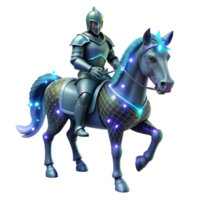 elegant rustic Knight and Horse 3D Render authentic png