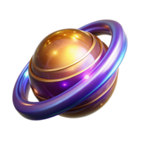 wonderful traditional Golden Planet 3D Render professional png