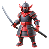 impressive rustic 3D Render Red Samurai Warrior Illustration original png