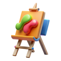 serene abstract 3D Render Colorful Paint Easel authentic png