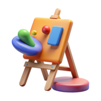 magnificent artistic 3D Render Colorful Abstract Art Easel high resolution png