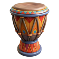 magnificent rustic Vibrant 3D Render of a Colorful Djembe Drum genuine png