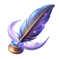 impressive abstract Enchanted Quill 3D Illustration premium png