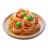 serene creative 3D Render of Delicious Spaghetti with Tomatoes and Basil detailed png