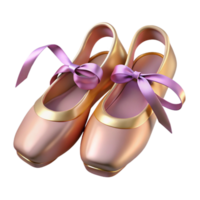 magnificent rustic Elegant Pink Ballet Pointe Shoes 3D Render detailed png