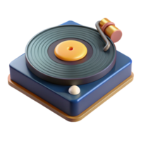 impressive abstract 3D Render of Retro Turntable high quality png