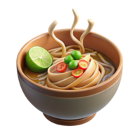 impressive modern 3D Render of Delicious Noodles in Bowl exclusive png