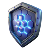 stunning rustic Hexagonal Shield 3D Render premium png