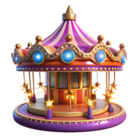 elegant abstract Whimsical Carousel 3D Render professional png