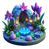 serene artistic Enchanted 3D Grotto Fantasy Scene professional png