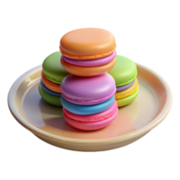 magnificent artistic Colorful Macarons 3D Render authentic png