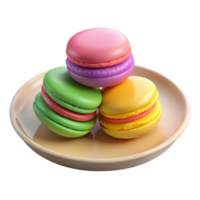wonderful rustic Colorful Macarons 3D Render genuine png