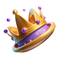 magnificent modern Golden Crown 3D Render high quality png