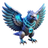 impressive rustic Cybernetic Eagle 3D Render high quality png